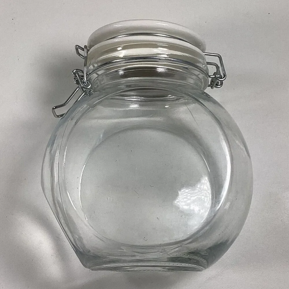 Glass Coffee Jar General Store Cafe Style Hinged Lid Airtight